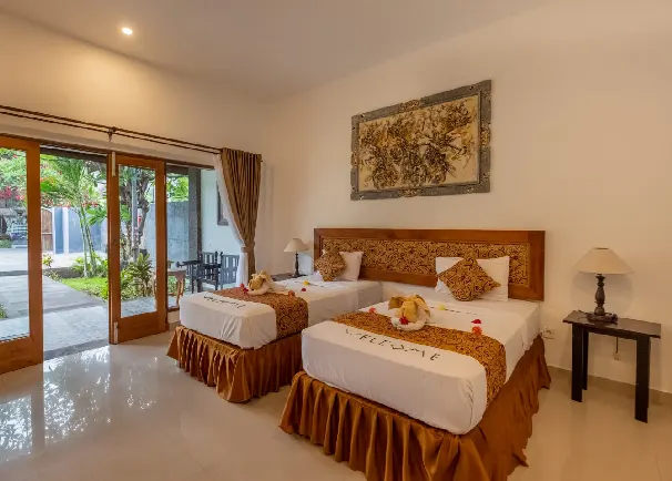 deluxe pool acces hotel di pemuteran twinbed